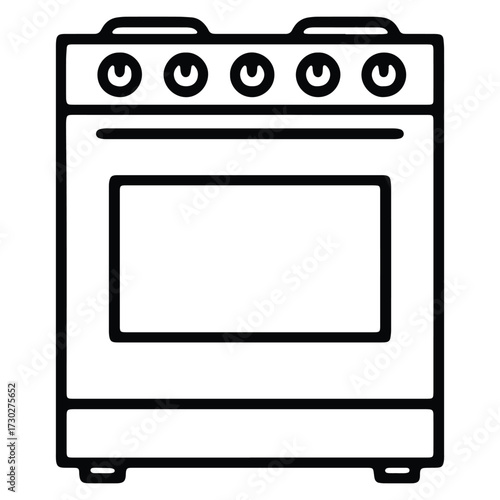 Modern electric kitchen stove icon in minimalist outline style vector
