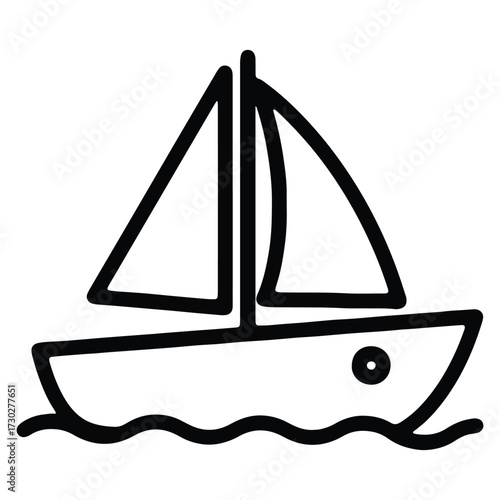 Simple sailboat vector illustration for creative graphic design projects