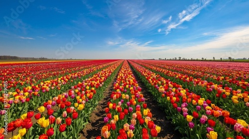Wallpaper Mural Colorful Tulip Field in Bloom  Torontodigital.ca
