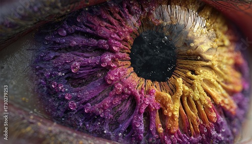 Close-up of a vibrant, detailed eye