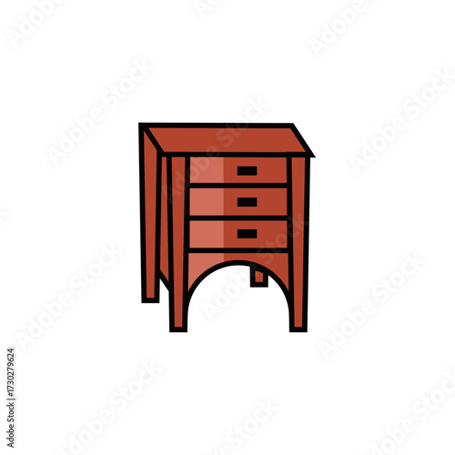 Set of wooden furniture with a table, chair, and stool for home interior design