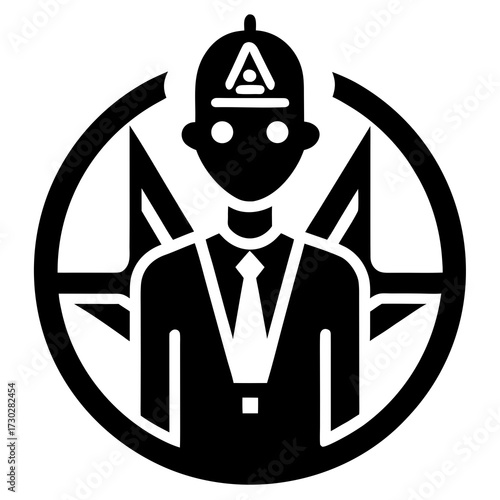 AI ethics icon vector black design silhouette on white background