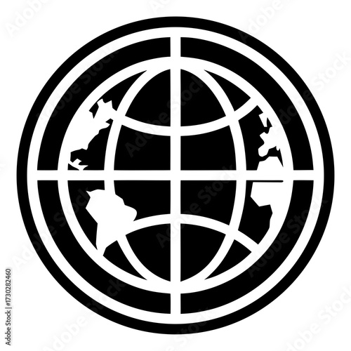 Worldwide icon vector black design silhouette on white background