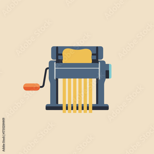 Pasta machine cuts dough