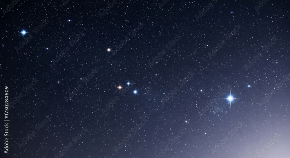 Fototapeta premium Night sky full of stars and a bright nebula.