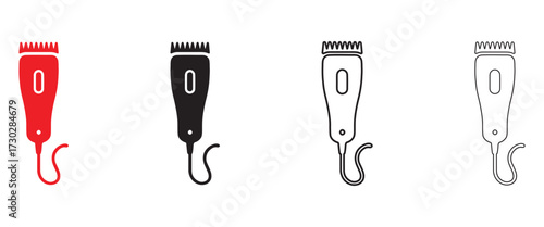 Electric trimmer or shaver machine, Hair clipper vector icon, Hair and beard clipper vector illustration