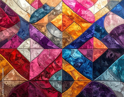 Abstract Colorful Geometric Pattern Mosaic