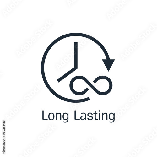 Long period of time. Long lasting. Vector linear icon illustration isolated on white background.
