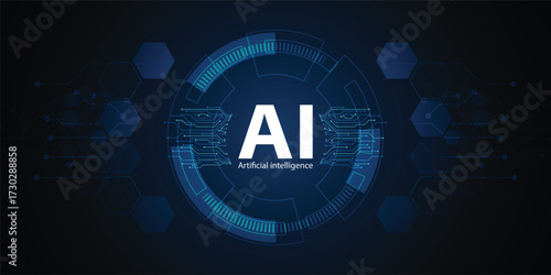 Futuristic AI background with digital circuits and technology design, perfect for artificial intelligence, innovation, cyber, and tech projects.