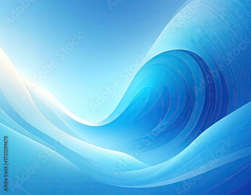 Abstract Blue Ocean Wave Background