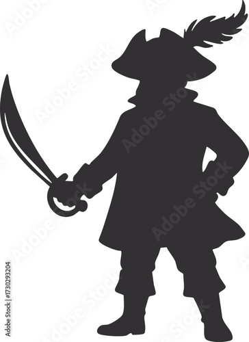 Cartoon pirate character vector illustration, adventure themed clipart