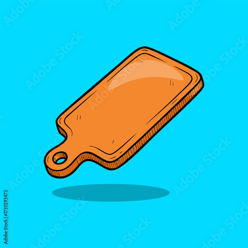 Wooden Cutting Board Vector Illustration