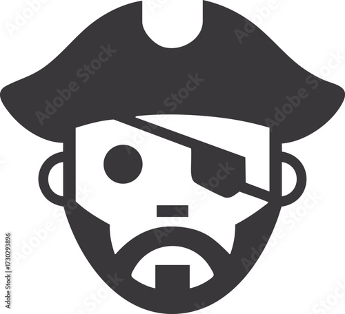 Cartoon pirate character vector illustration, adventure themed clipart