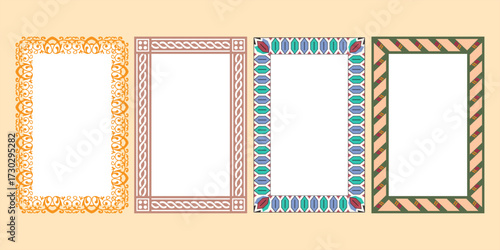 Set of page borders and frames vector shapes
