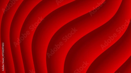 Flowing Red Abstract Background with Smooth Curved Lines and Subtle Shadows curves