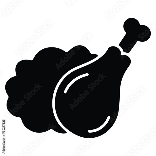Delicious Crispy Fried Chicken Leg Piece Vector Graphic Illustration