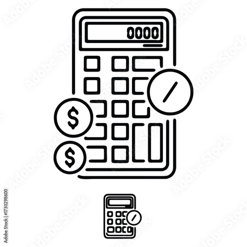 Financial Accounting Calculator Icon Design for Business and Finance Applications