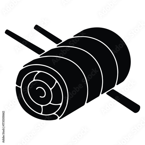 Round Hay Bale Silhouette Graphic Resource for Agriculture Concepts