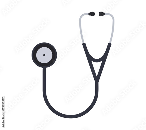 Stethoscope Icon – Medical Diagnosis, Healthcare, and Doctor Equipment Vector Illustration