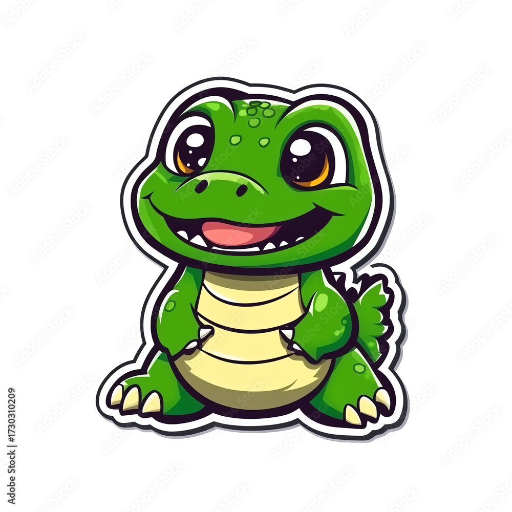 Obraz premium Cute Cartoon Baby Crocodile Mascot Logo