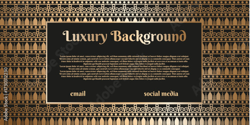 Luxury. Vector illustration of Luxury gold background with golden mughal Indian ornament and Empty space for text. Perfect Luxury Indian Arabic web banner background texture backdrop with blank Frame.