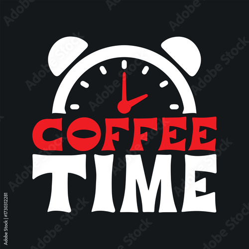 Coffee time alarm clock t-shirt template