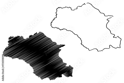 Gambela Region (Federal Democratic Republic of Ethiopia, Horn of Africa, Regions and chartered cities of Ethiopia) map vector illustration, scribble sketch Gambela Peoples' Region map