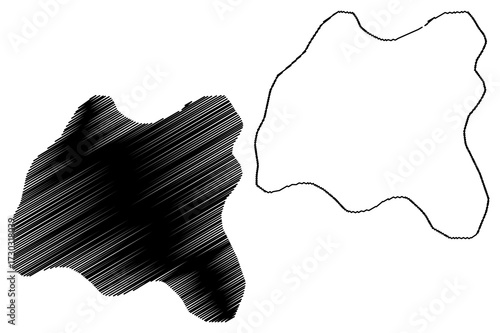 Harari Region (Federal Democratic Republic of Ethiopia, Horn of Africa, Regions and chartered cities of Ethiopia) map vector illustration, scribble sketch Harari People's National Regional State map