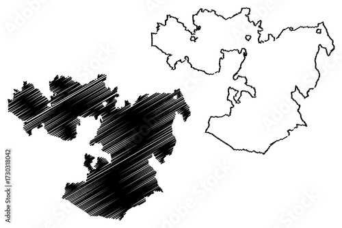 Oromia Region (Federal Democratic Republic of Ethiopia, Horn of Africa, Regions and chartered cities of Ethiopia) map vector illustration, scribble sketch Oromiyaa map