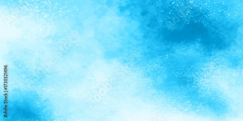 An abstract watercolor pattern of snowy blue winter clouds