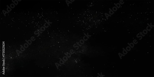 Starry rain on a dark window, with cosmic dust and abstract particles drifting through the blue night sky