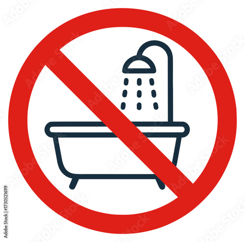 no shower or bath allowed sign