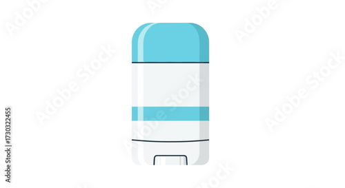 A Minimalist Illustration of a Blue and White Solid Deodorant Stick