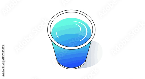 Artistic depiction of a translucent tumbler filled with refreshing water