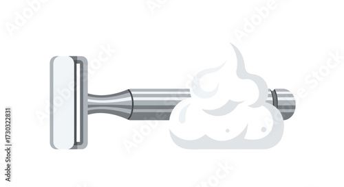 Classic razor illustration with shaving cream for grooming routine