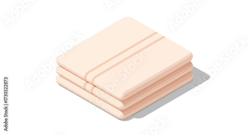 Cleanliness concept illustration showcasing stack of folded towels in peach color