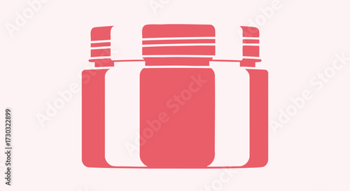 Creative vector icon of three jars with pink color, simple design