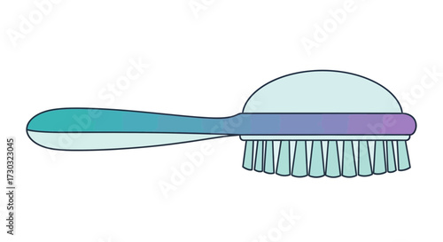 Elegant contoured brush design with gradient and detailed bristles, illustration