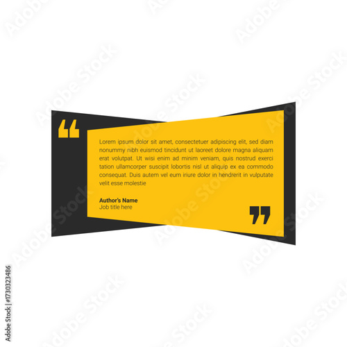 Modern testimonial quote box template for social media and customer reviews. Editable vector design. Professional graphic testimonial in chat bubble design. Bubble testimonial banner, quote.