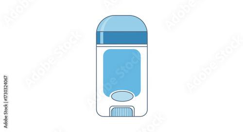 Minimalist deodorant stick illustration on a pure white background