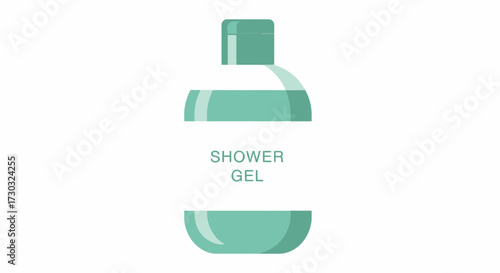 Minimalist shower gel bottle illustration for personal hygiene use