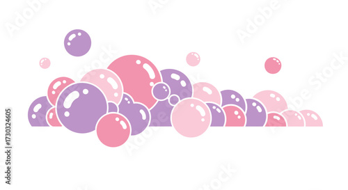 Pastel Bubble Cluster Illustration with Playful Aesthetic and Soft Colors