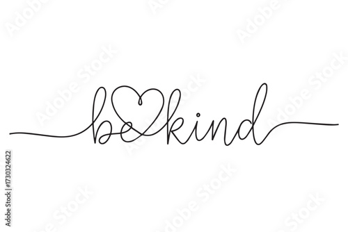 The word bekind written in cursive with a heart as the i, isolated on Transparent background world kindness day design