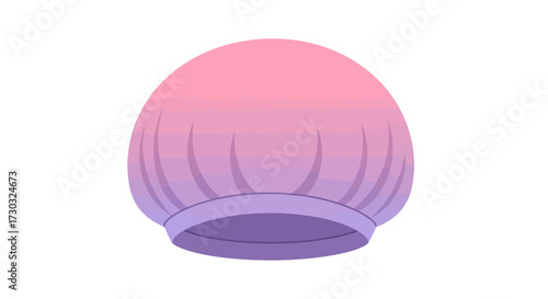 Pink and purple pastel abstract illustration of a soft shower cap object