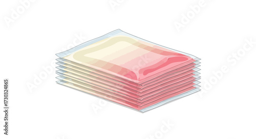 Stack of Sealed Sachets Representing Portioned Products in Packaging