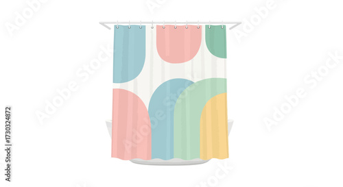 Stylish bathroom decor featuring a modern patterned shower curtain