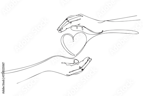 Two hands gently holding a heart shape, isolated on Transparent background world kindness day design