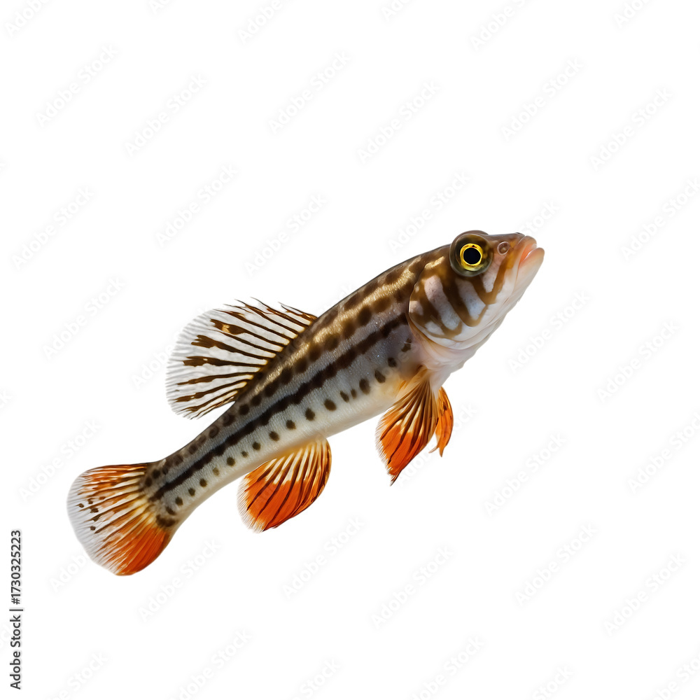 Fototapeta premium Beautiful fantail darter isolated on transparent background, closeup view