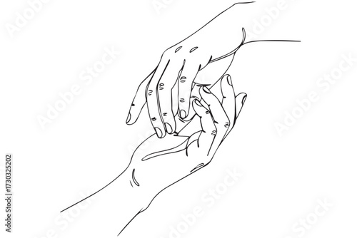 Closeup of two hands gently clasping each other, isolated on Transparent background world kindness day design