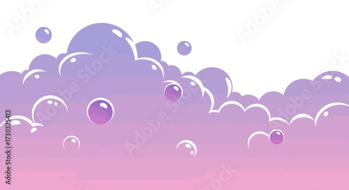 Whimsical bubblescape background with dreamy pastel gradient colors